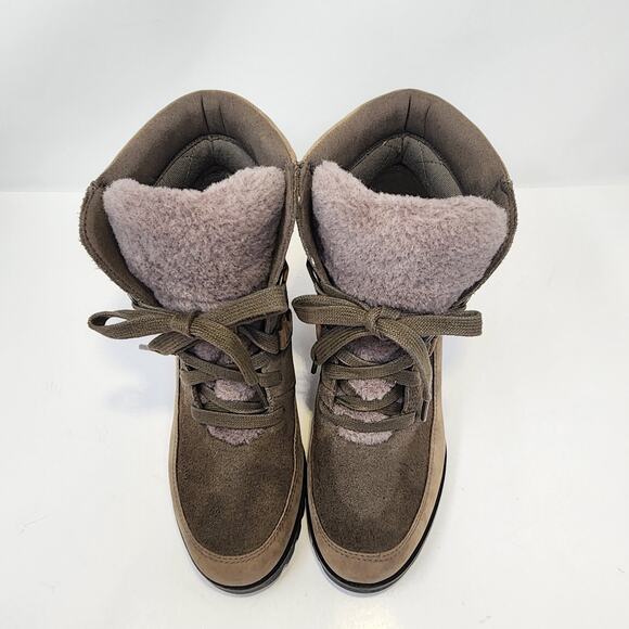 UGG Valory Mole Brown Suede Leather Wedge Boot Women Size 8 Waterproof Lace Up - Picture 2 of 9